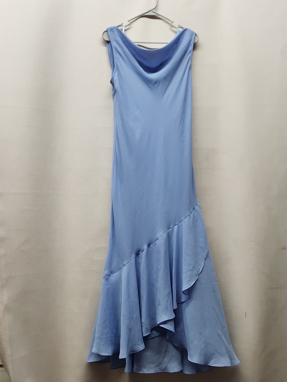 Liz Baker Light Blue High-Low Cowl Neck Dress